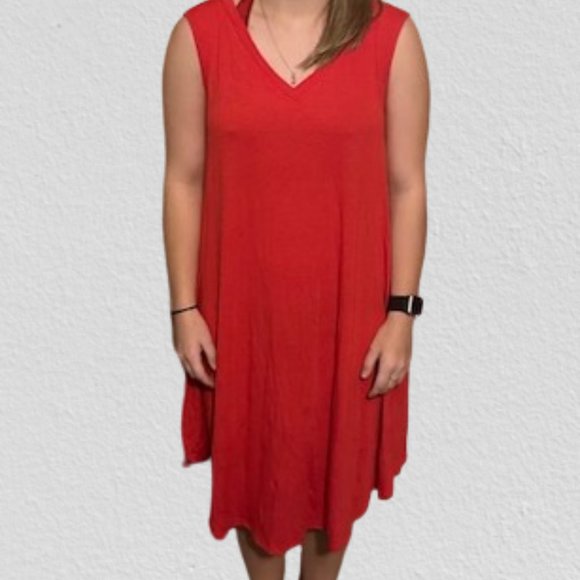 Red Tank Top Dress with Pockets - Picture 10 of 13